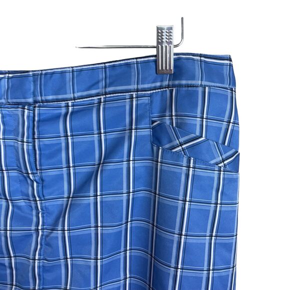 Izod XFG Golf Blue Black White Plaid Stretch Women's size 12 Skort Skirt - Picture 4 of 8